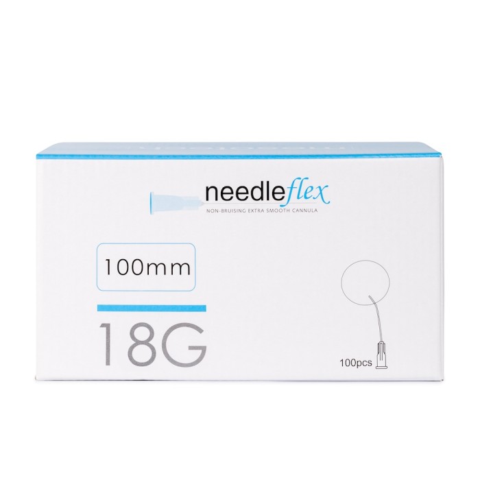 Needleflex Professional Flexible Blunt Tip Cannula Needles Pack of 100 Wide Range of Sizes